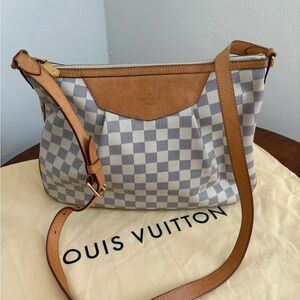 Louis Vuitton Siracusa Damier Azur Crossbody Bag - Brown, Blue and Cream